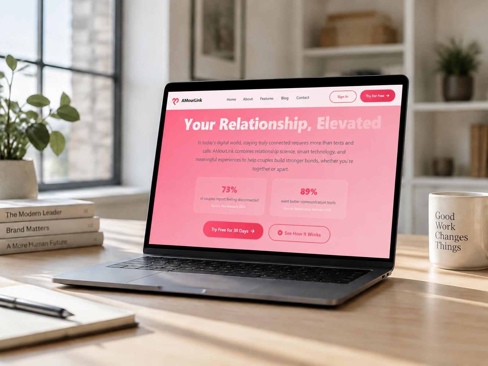 A premium website built by SolveM Digital displayed on a laptop in a bright studio